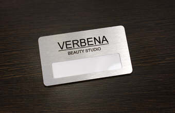 бейдж металлический с окном для смени имени